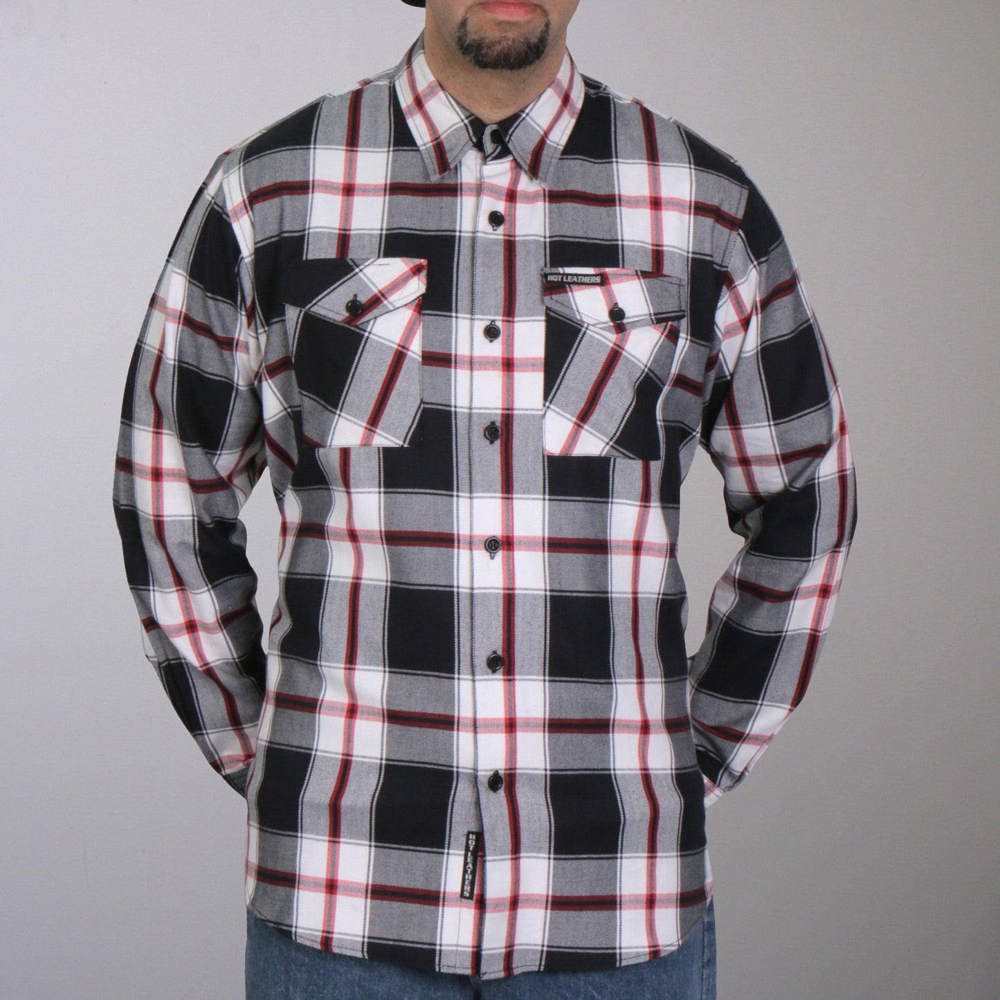 Hot Leathers Men's 'Chrome Riot' Mult/Color Cotton Flannel Shirt - Button Front - Riding/Casual/ Work Wear - FLM2003