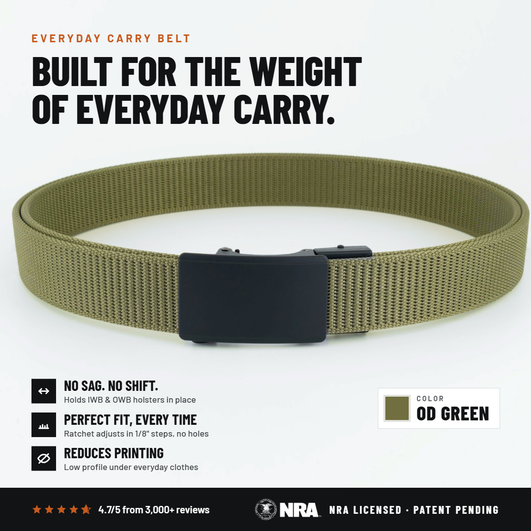 Force 1.0 EDC Belt 1.5" Width Ballistic Nylon for Everyday Carry