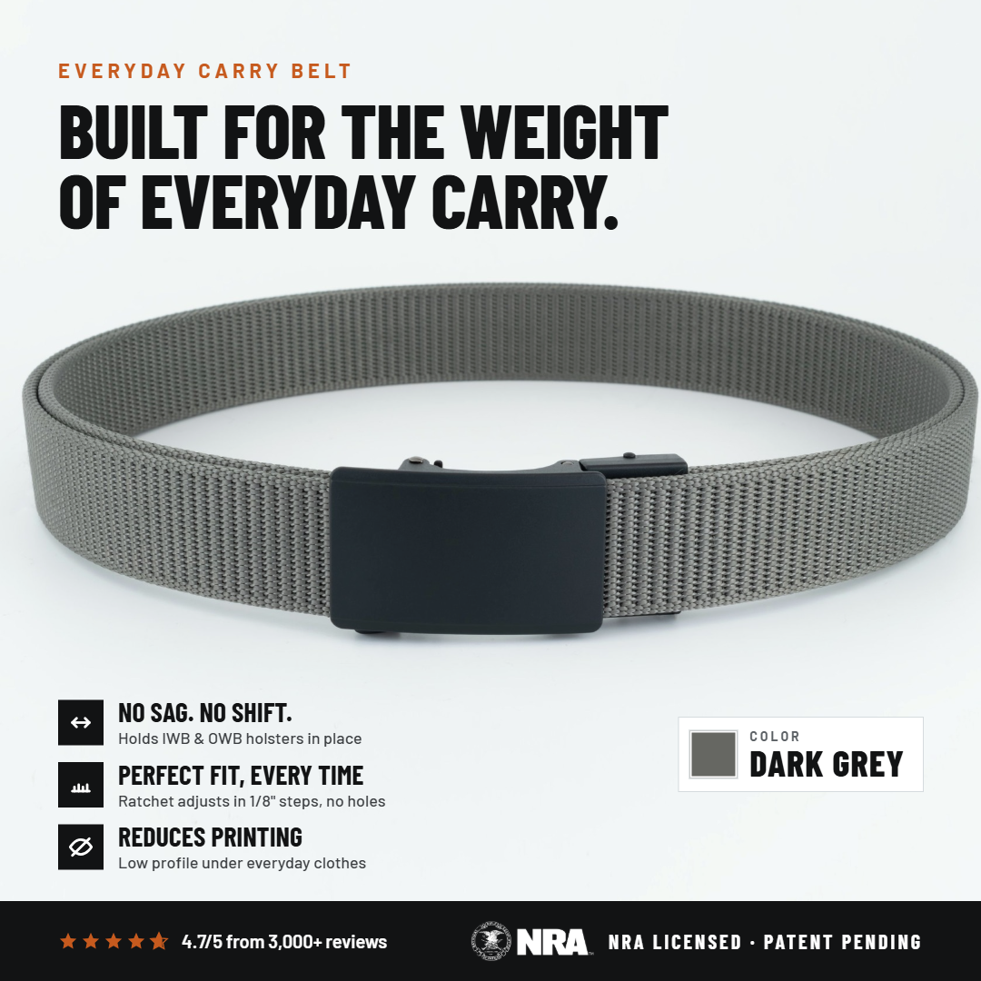 Force 1.0 EDC Belt 1.5" Width Ballistic Nylon for Everyday Carry