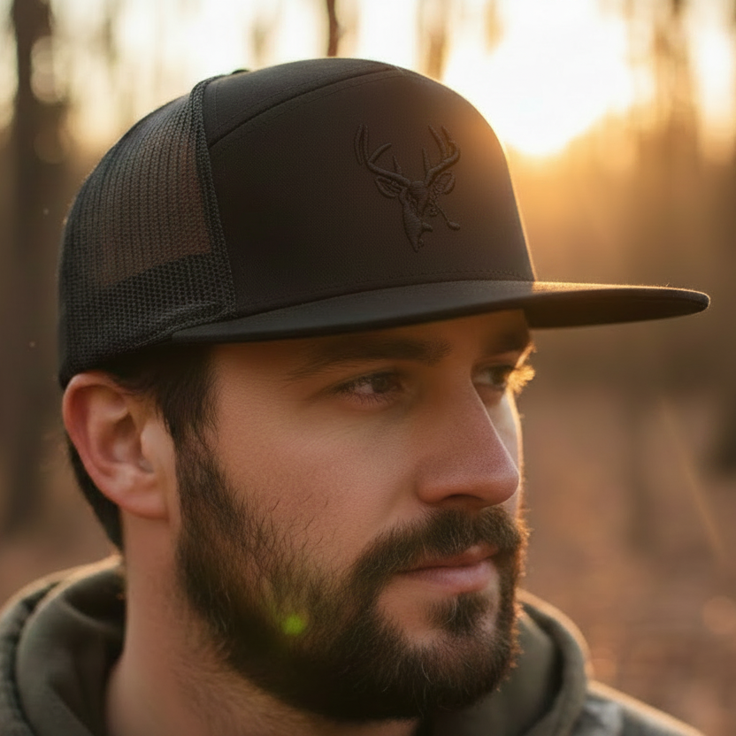 Ghost Black on Black 7 Panels Hats
