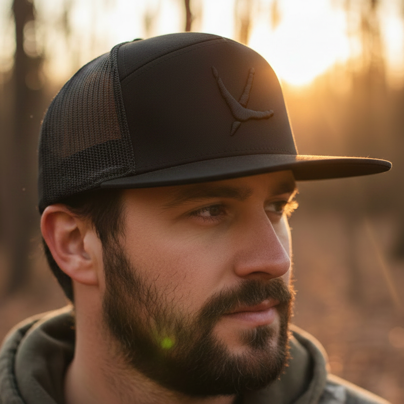 Ghost Black on Black 7 Panels Hats