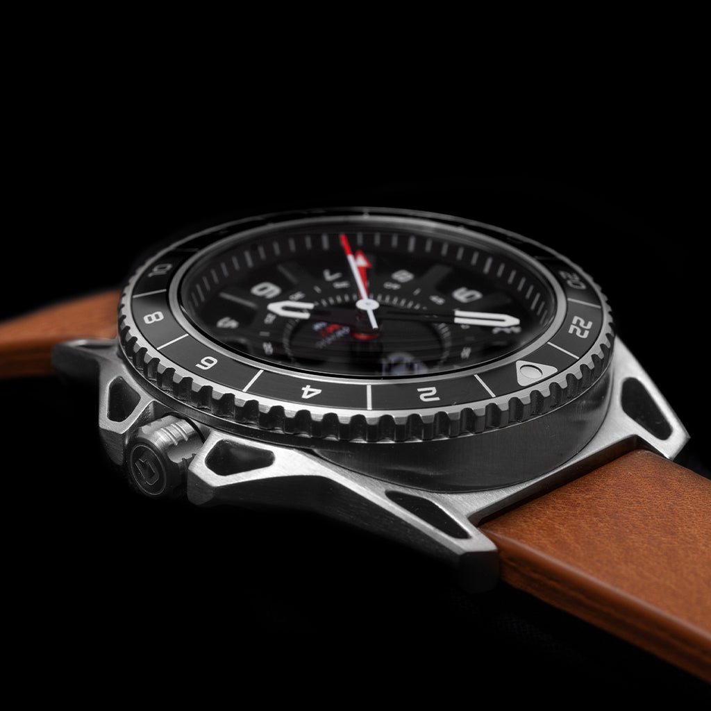 GMT-01 - Automatic GMT Watch with Italian Leather Strap
