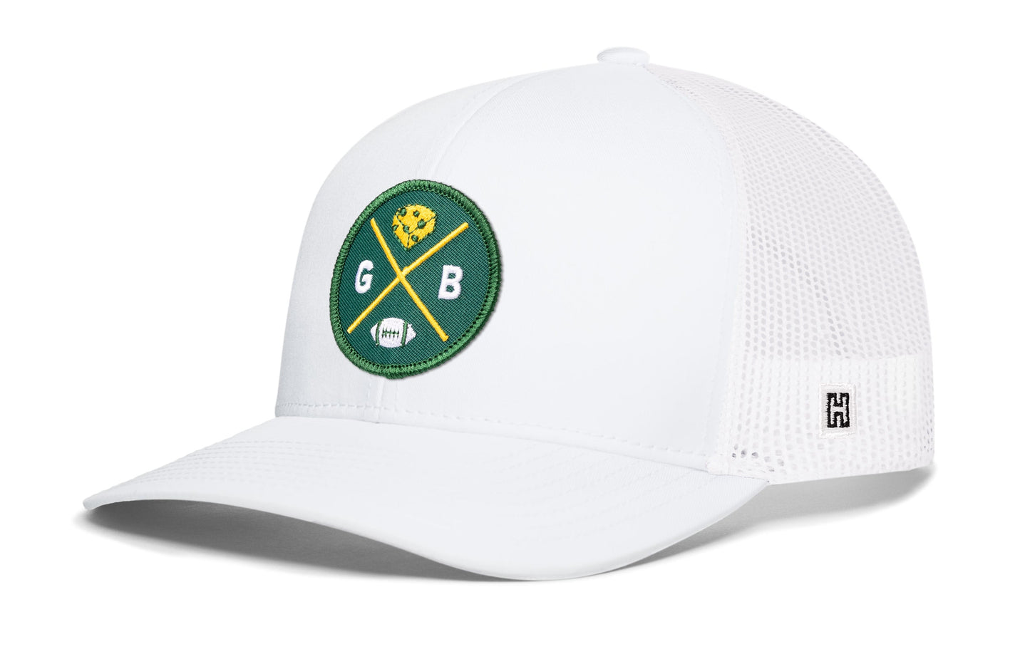 Green Bay Football Trucker Hat  |  Cheese GB X Snapback