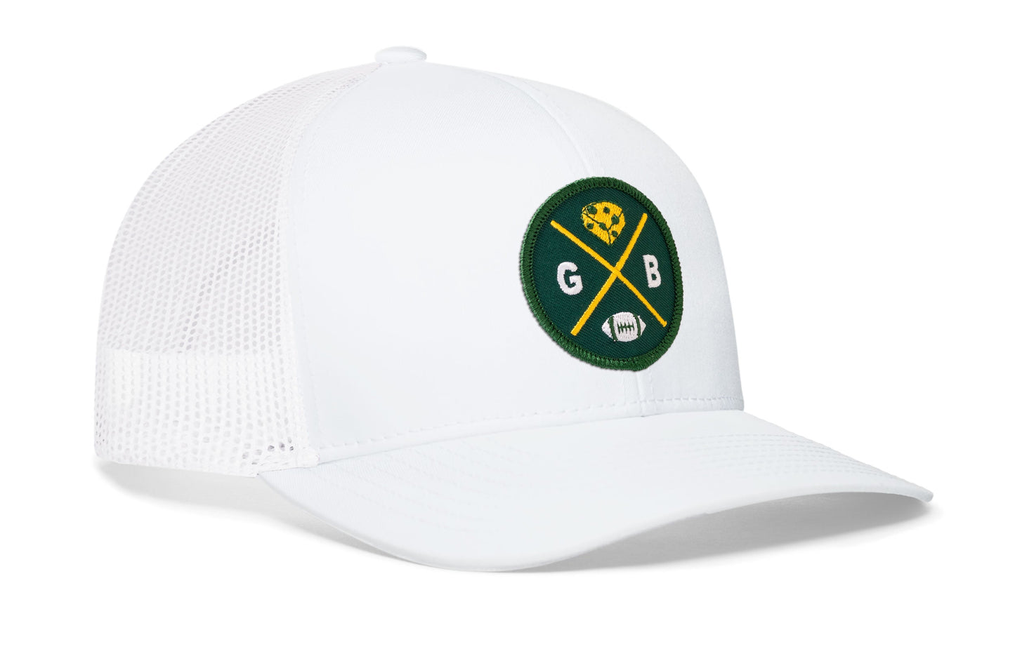 Green Bay Football Trucker Hat  |  Cheese GB X Snapback