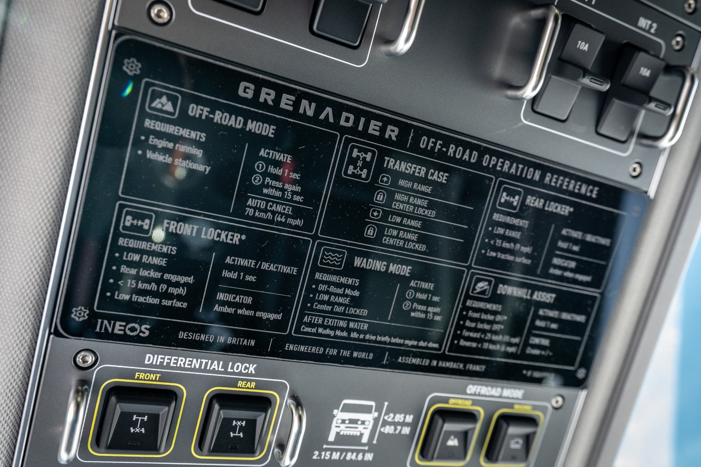 Overhead Control Panel Offroad Operation Reference Plate - 2024+ Grenadier