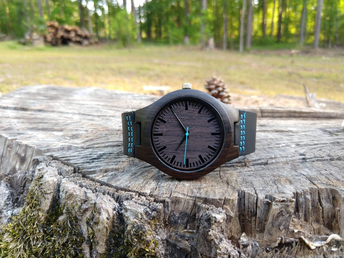Groomsmen Set Of 5 Wooden Watches - Blue Energico