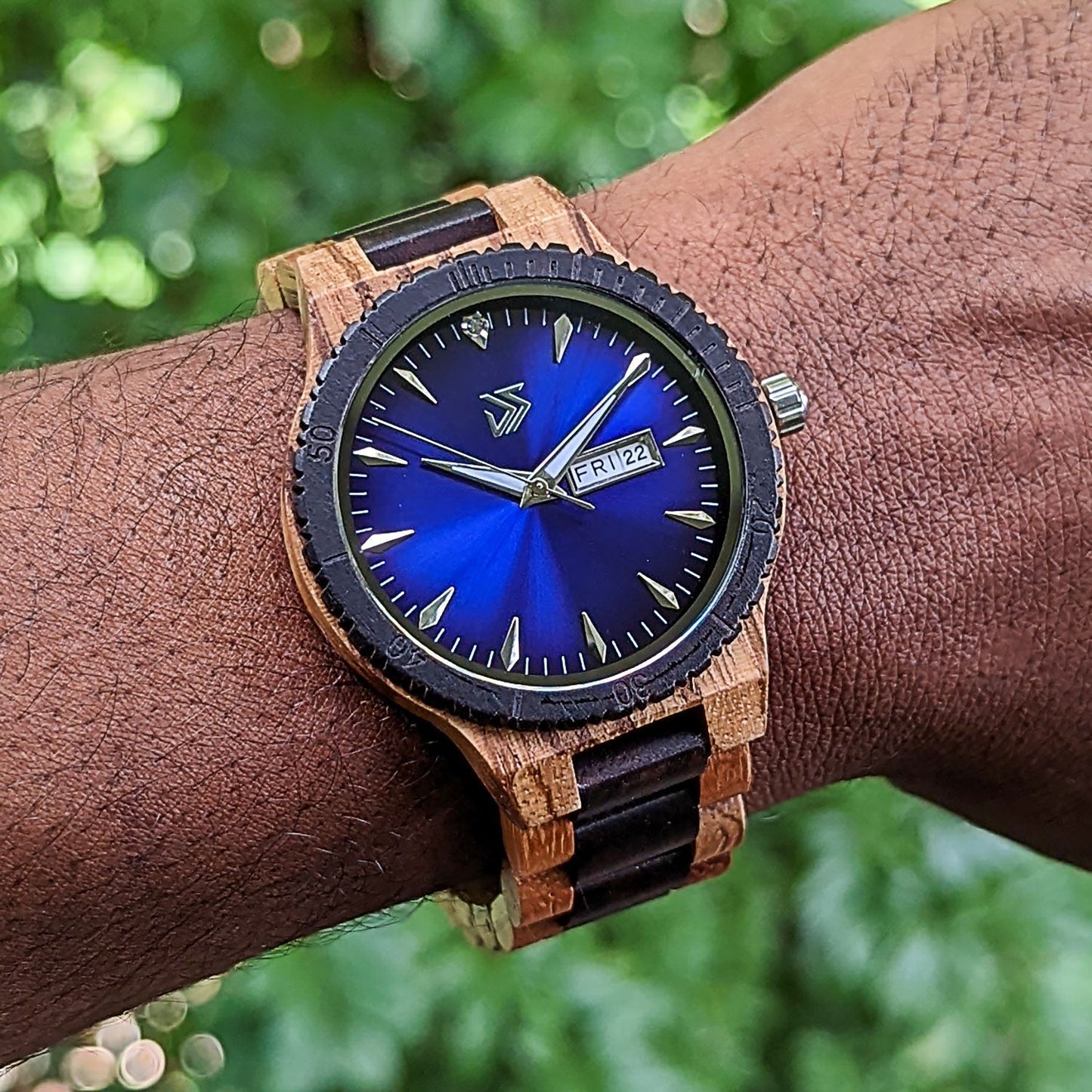 Groomsmen Set of 6  Wooden Watch Justo | Blue