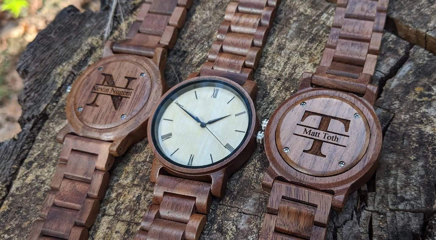 Groomsmen Set Of 6 Wooden Watches - Walnut Arce