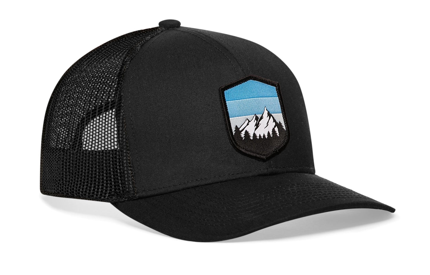 Mountains and Sky Trucker Hat  |  Black Outdoors Snapback