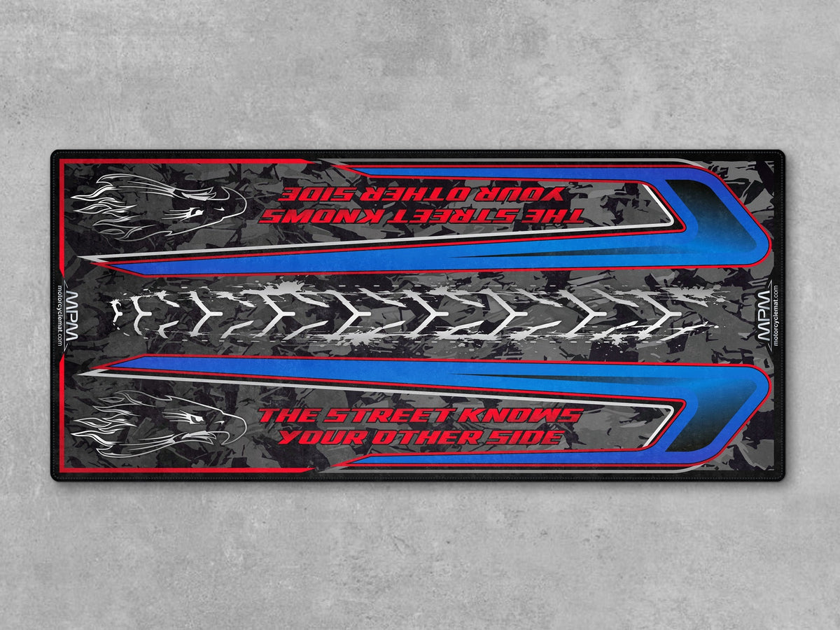 MPM Motorcycle Mat for Touring Motorcycle "The Street Knows Your Other Side" - MM4315