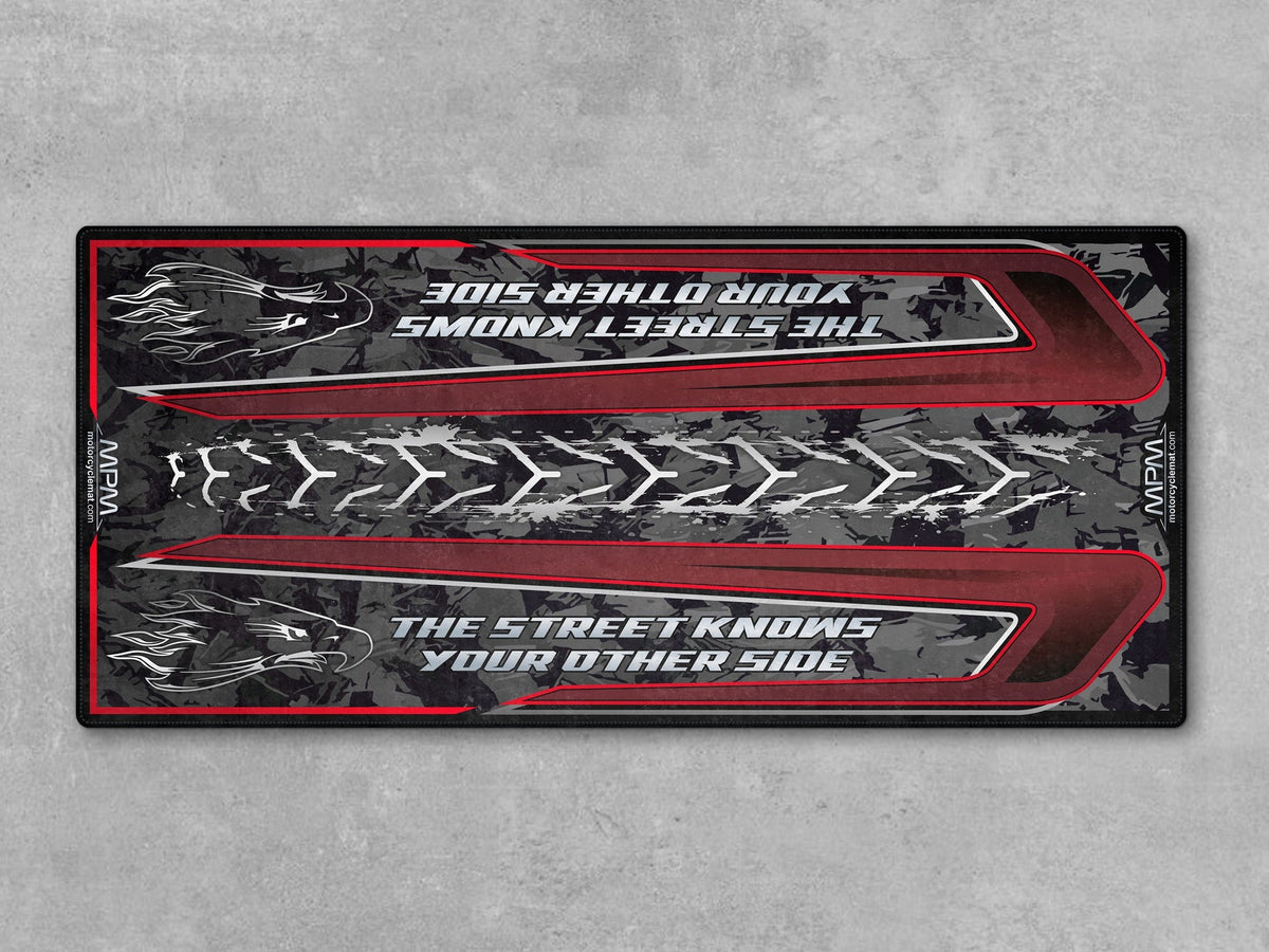 MPM Motorcycle Mat for Touring Motorcycle "The Street Knows Your Other Side" - MM4315