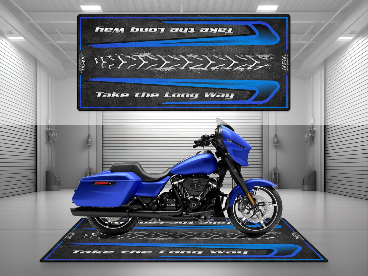 MPM Motorcycle Mat for Touring Motorcycle "Take the Long Way" - MM4311