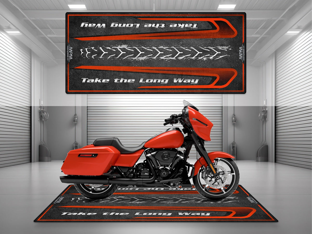 MPM Motorcycle Mat for Touring Motorcycle "Take the Long Way" - MM4311