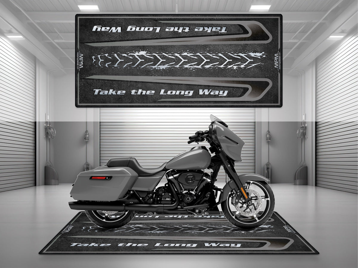 MPM Motorcycle Mat for Touring Motorcycle "Take the Long Way" - MM4311