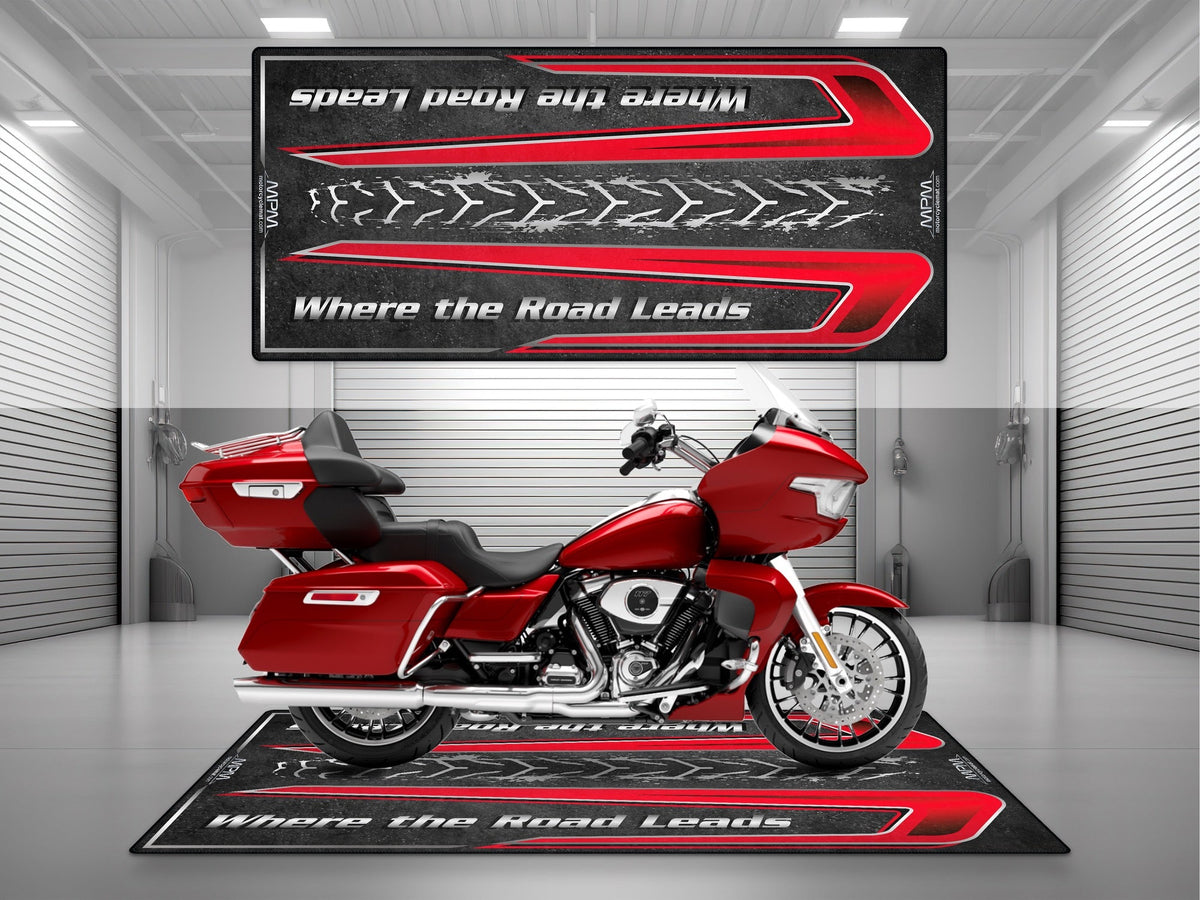 MPM Motorcycle Mat for Touring Motorcycle "Where the Road Leads" - MM4314