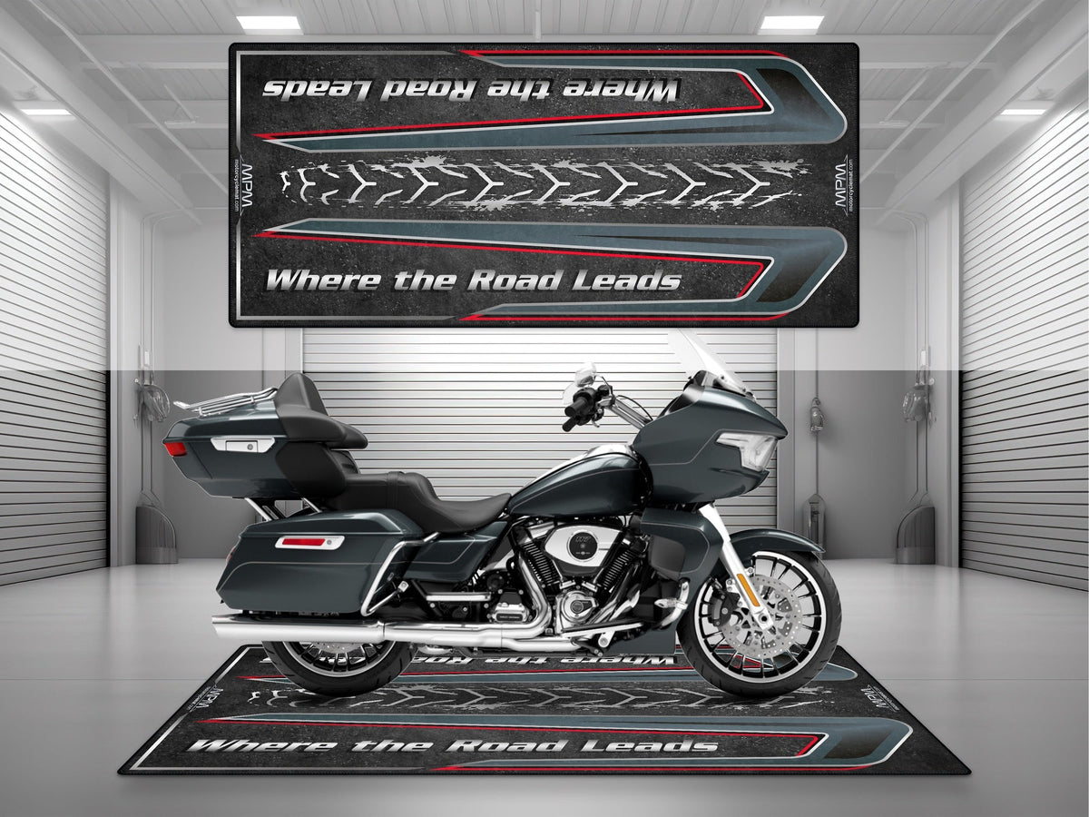 MPM Motorcycle Mat for Touring Motorcycle "Where the Road Leads" - MM4314