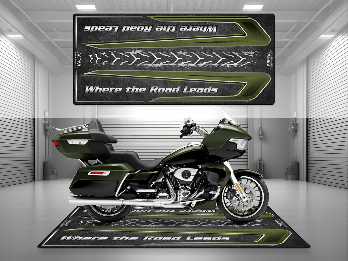 MPM Motorcycle Mat for Touring Motorcycle "Where the Road Leads" - MM4314