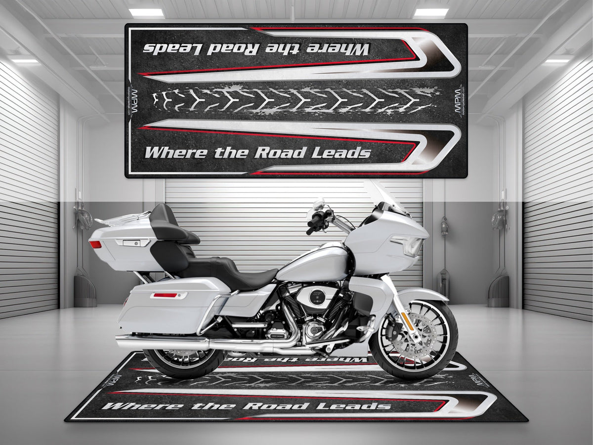 MPM Motorcycle Mat for Touring Motorcycle "Where the Road Leads" - MM4314