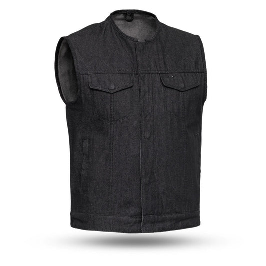 Haywood Men's Motorcycle Denim Vest - Black