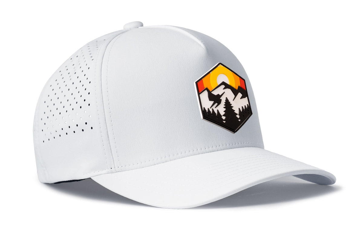 Hexagon Mountain Trees Performance 5-Panel Hat  |  Outdoors Flexfit Snapback