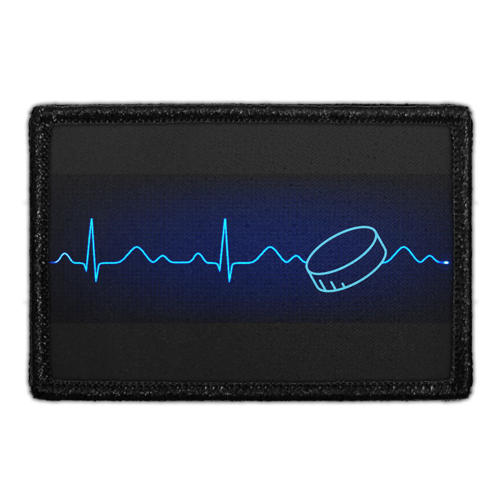 Hockey Heartbeat - Blue - Removable Patch