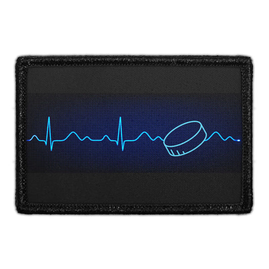 Hockey Heartbeat - Blue - Removable Patch