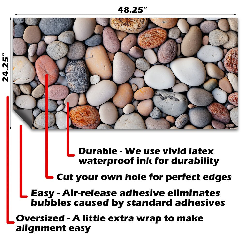 Beach Stones - Cornhole Board Wrap - Set of 2