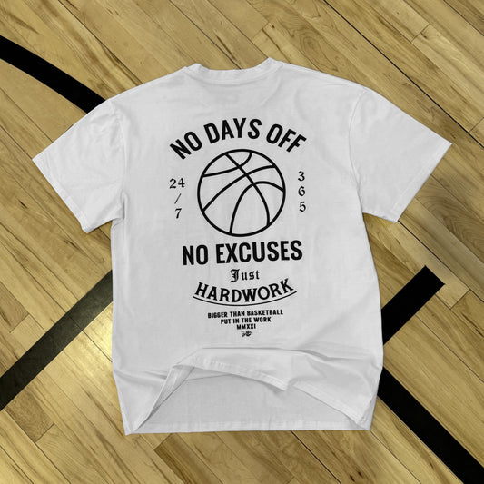 No Days Off - T-Shirt - White