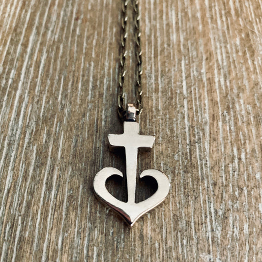 LOVE Anchored Heart Necklace - Bronze