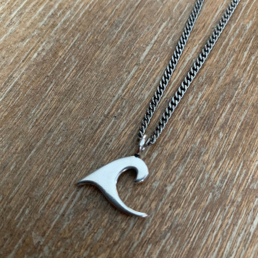 Ride the Peace Wave Necklace - Sterling Silver Choker Charm