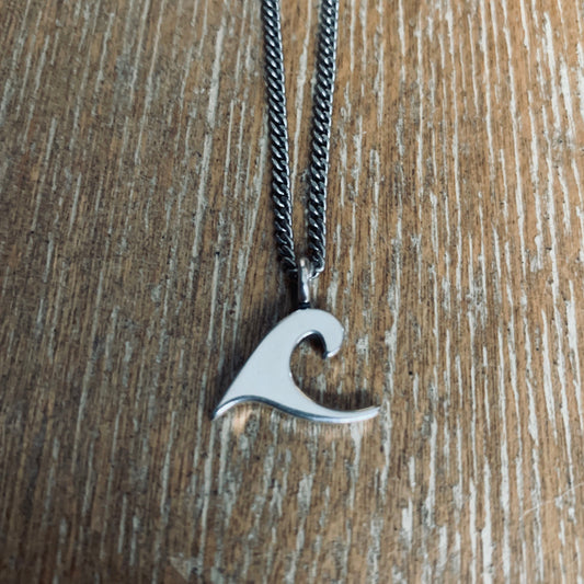 Ride the Peace Wave Necklace - Sterling Silver Choker Charm