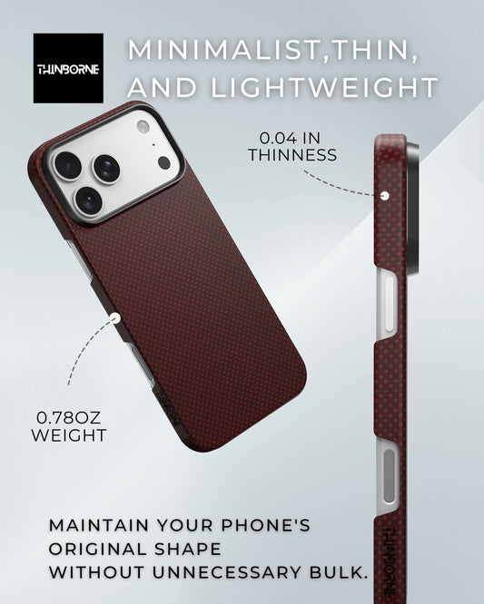 iPhone 17 Pro Case - Super Thin | Aramid Fiber | MagSafe - Crimson