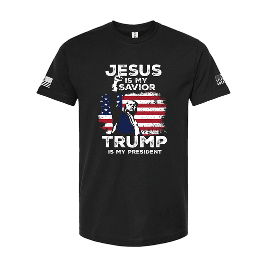 Jesus Is My Savior, Trump Is My President Shirt – Patriotic Christian Statement Tee