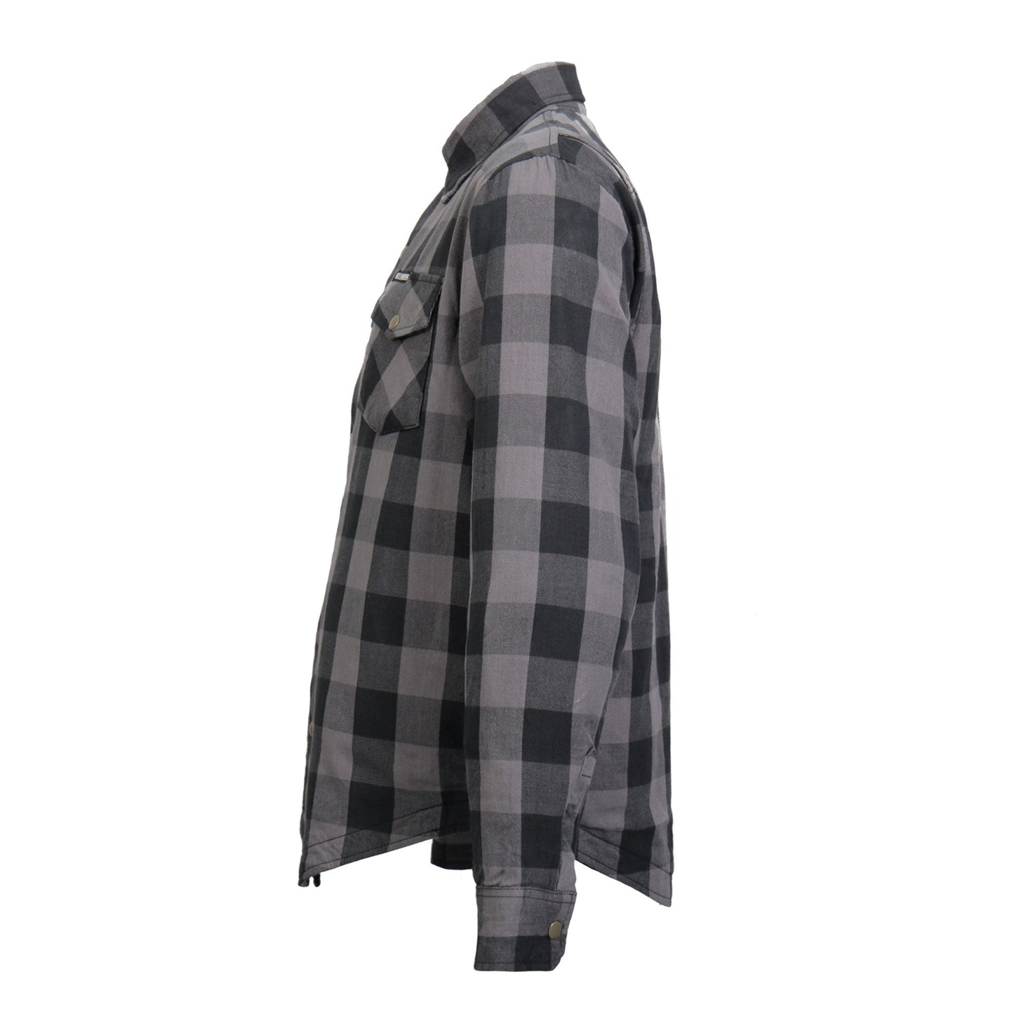 Hot Leathers Men's 'Last Stand' Gray Cotton Flannel Shirt - Button Front - Riding Protective Wear - JKM3004