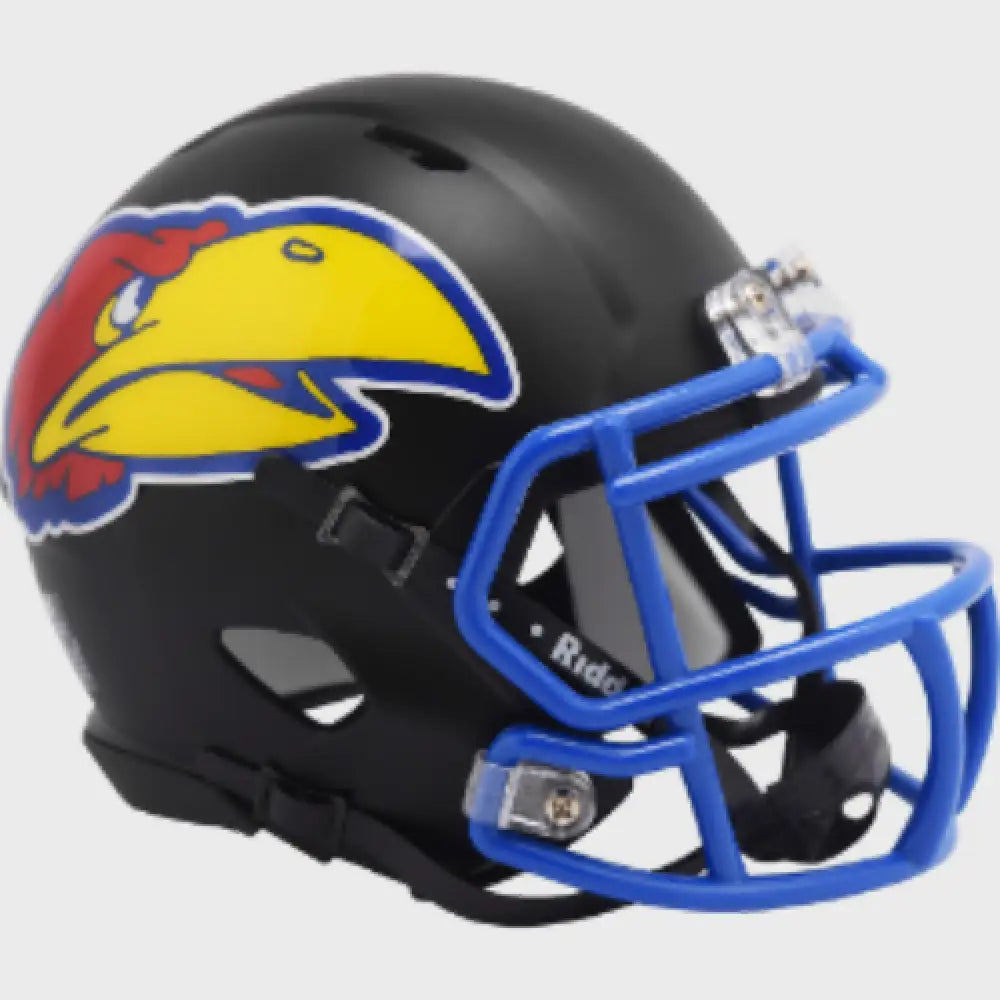 Kansas Jayhawks NCAA Mini Speed Football Helmet Black- NCAA