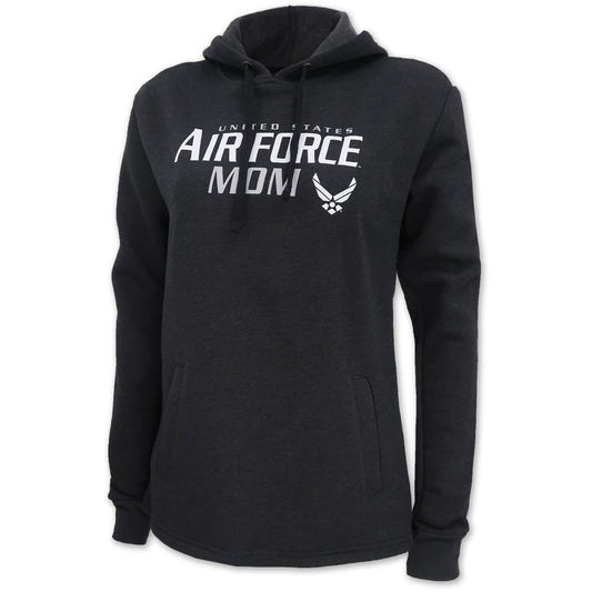 Ladies United States Air Force Mom Hood (Heather Black)