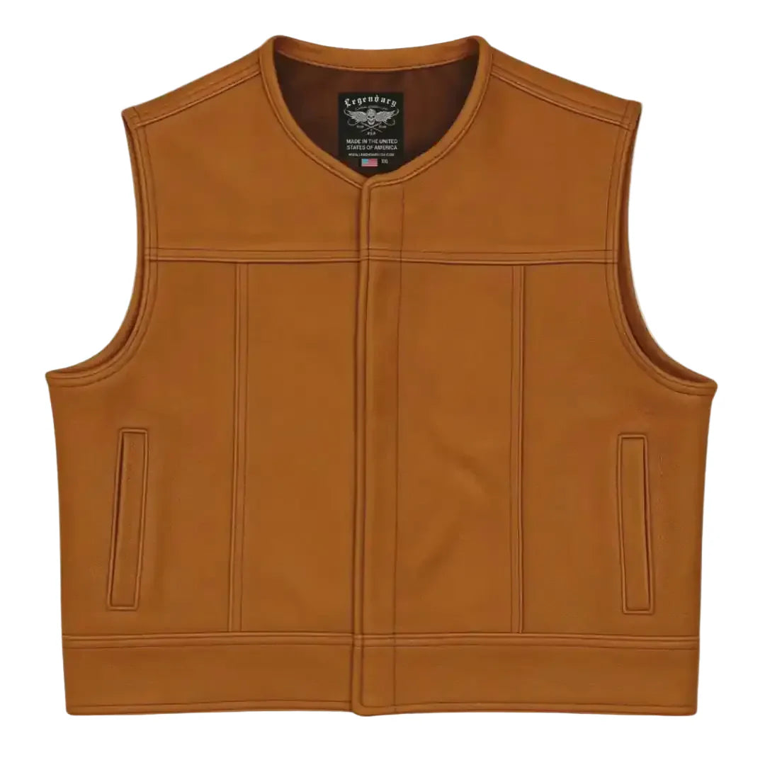 Legendary LowLife NCP Cropped Fitted American Bison Leather Motorcycle Vest