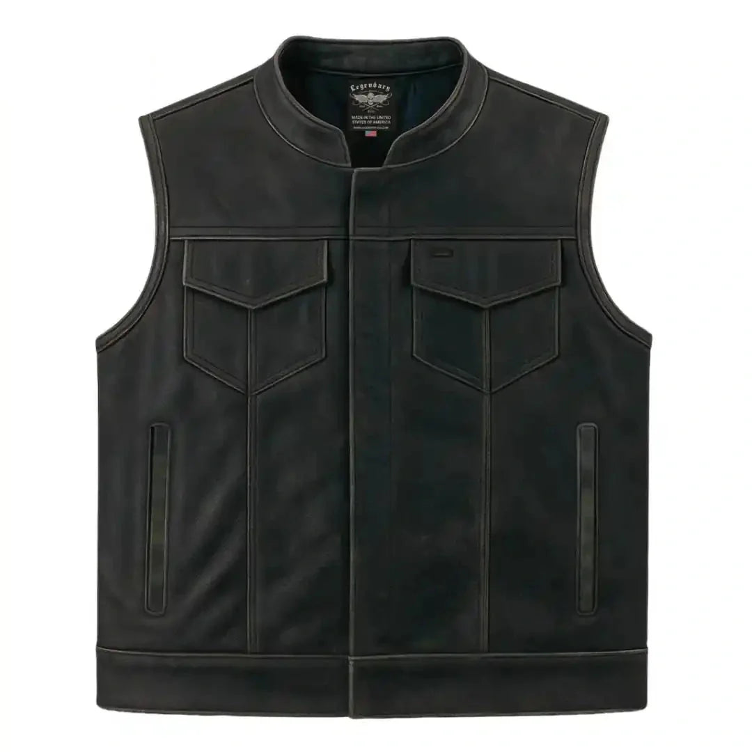 Legendary Reckless Outlaw Men's Aged Leather Motorcycle Vest