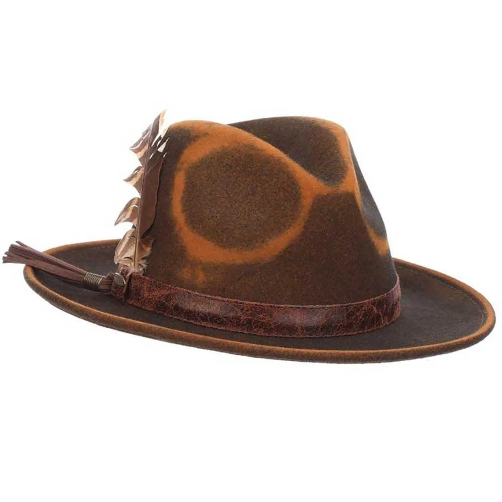 Scala Woodstock - Distressed Soft Wool Felt Fedora Hat