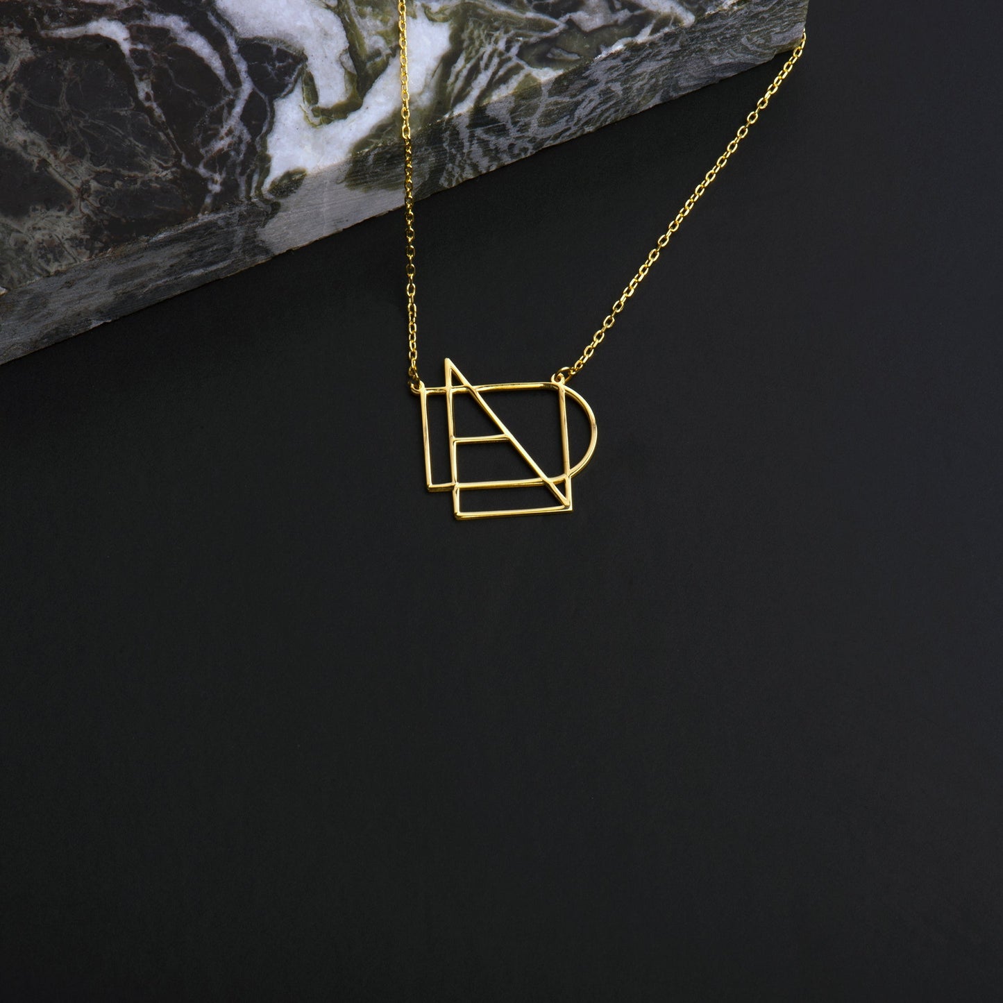 Linda Name Logo Necklace - Gold Color