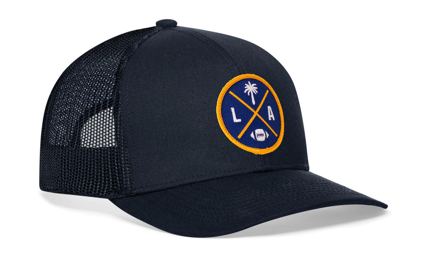 Los Angeles Football Trucker Hat  |  Dark Blue LA X Snapback