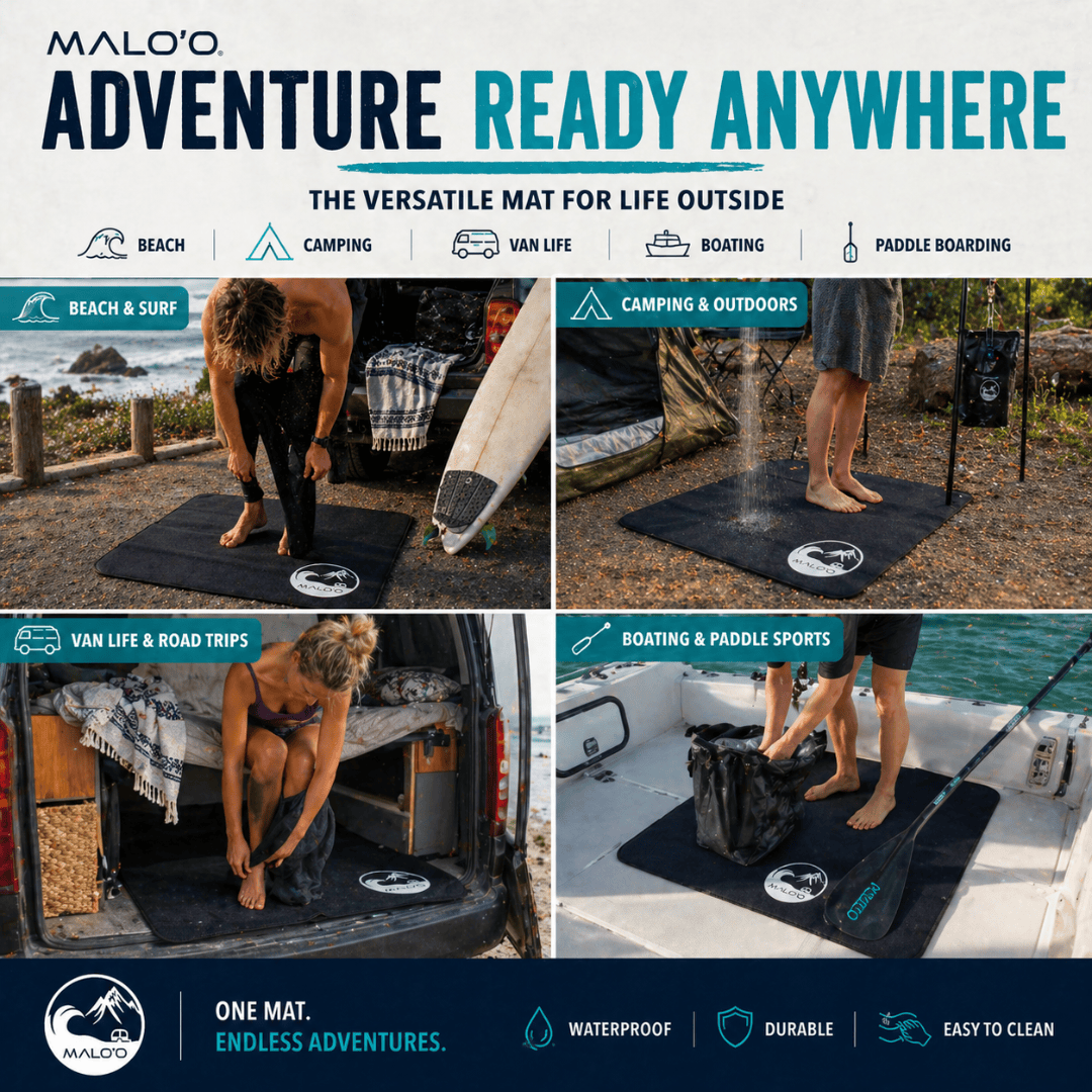Malo'o Shoreline Changing Mat – Quick-Dry Surf Changing Mat for Beach & Travel