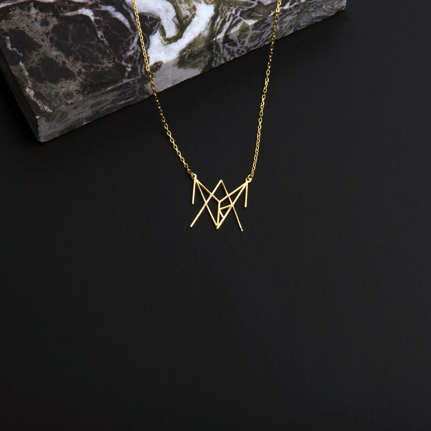 Unique Womens Style Mary Name Logo Necklace - White Gold