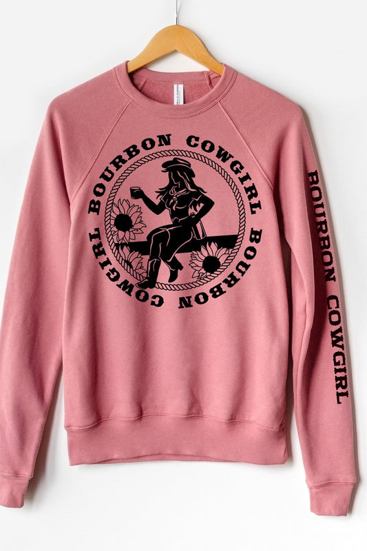Bourbon Cowgirl Graphic Sweatshirt Mauve