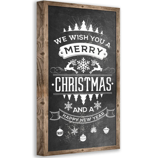 Merry Christmas Happy New Year - Canvas