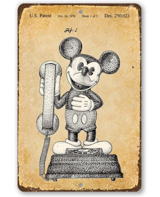 Mickey Mouse Phone - Metal Sign