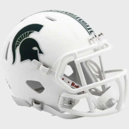Michigan State Spartans NCAA Mini Speed Football Helmet 2023 Matte White - NCAA