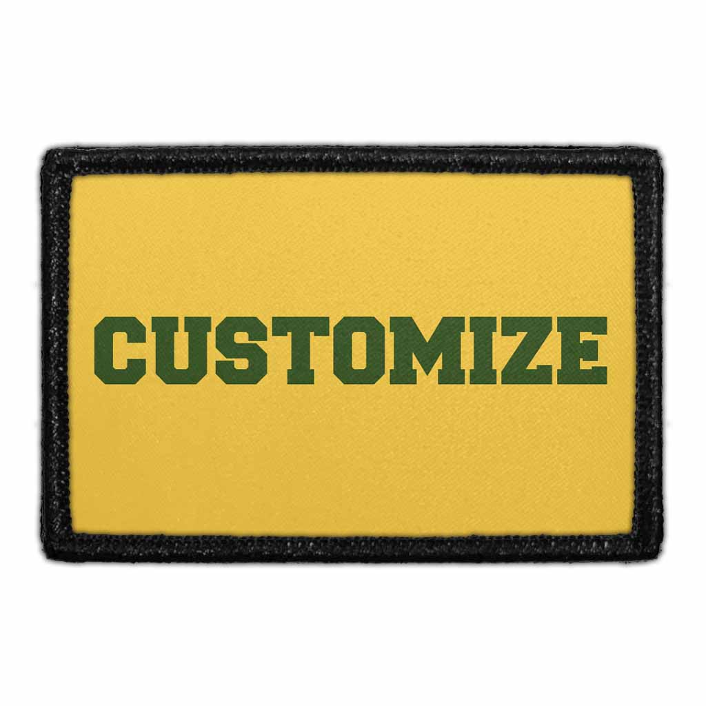 Custom Green College Text  - Removable Patch