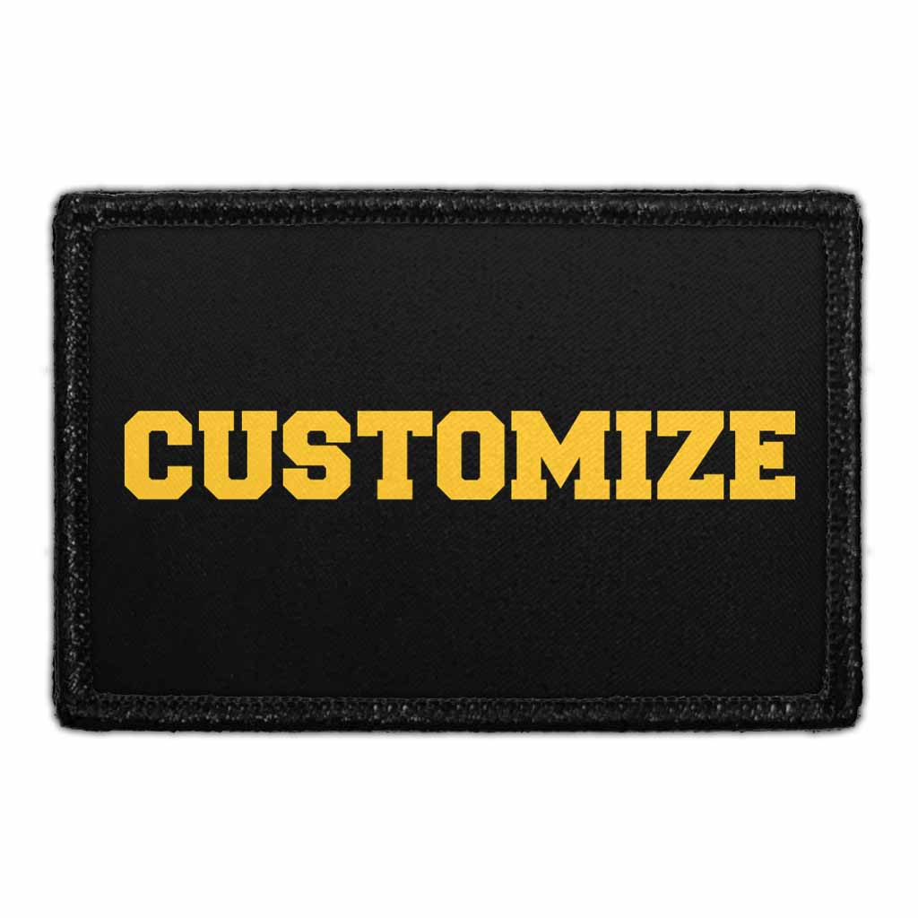 Custom Yellow Text On Black - Removable Patch