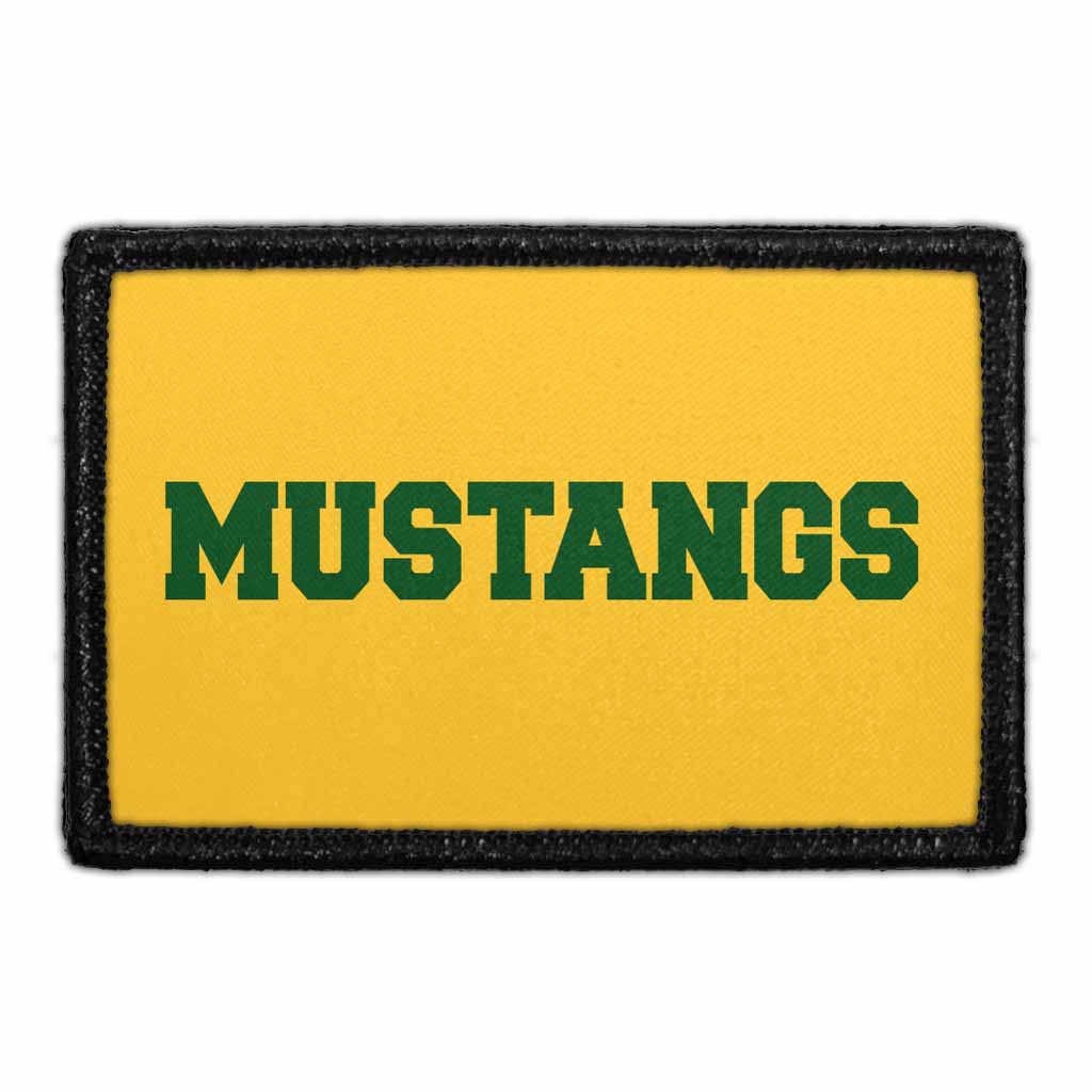 Mustangs Green Text  - Removable Patch